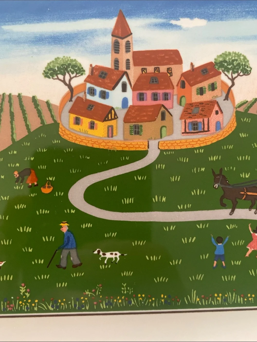 Villeroy & Boch Design Naif sandwich tray village scene by artist Gérard Laplau
